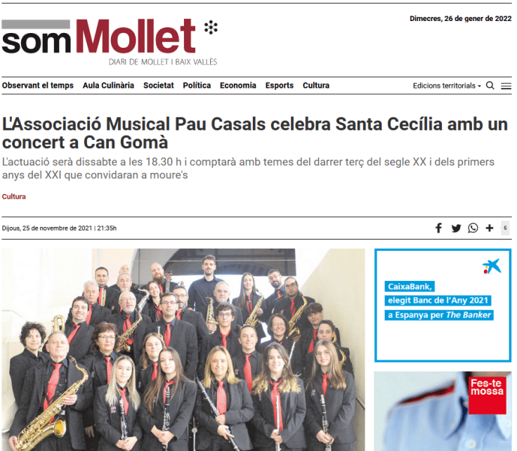 Banda mollet notícia premsa som mollet 2021