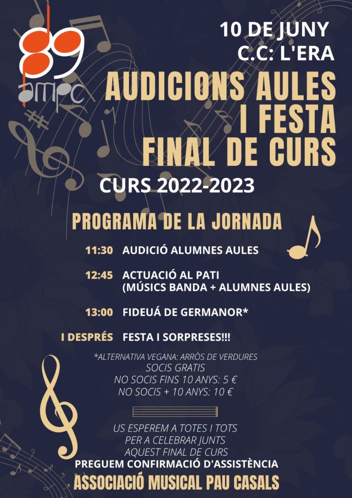Cartell audicions fi de curs banda mollet