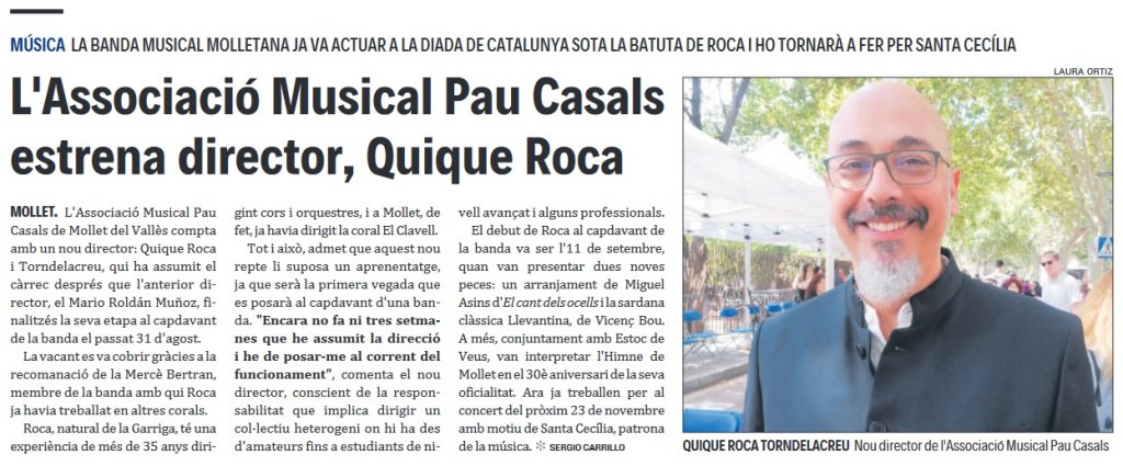 Entrevista Quique Roca director associació musical pau casals.