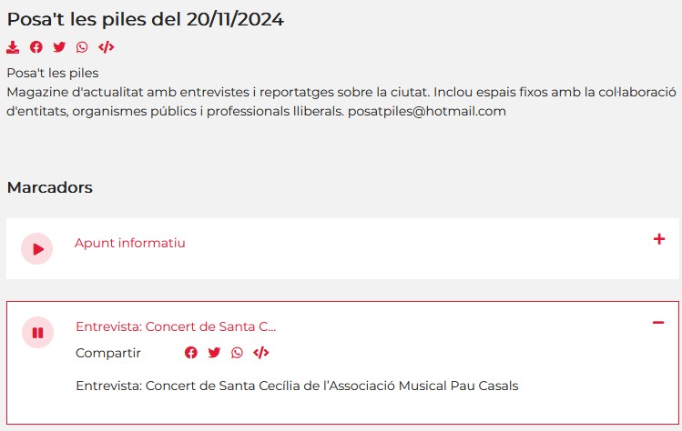 Posat les piles santa cecilia 2024