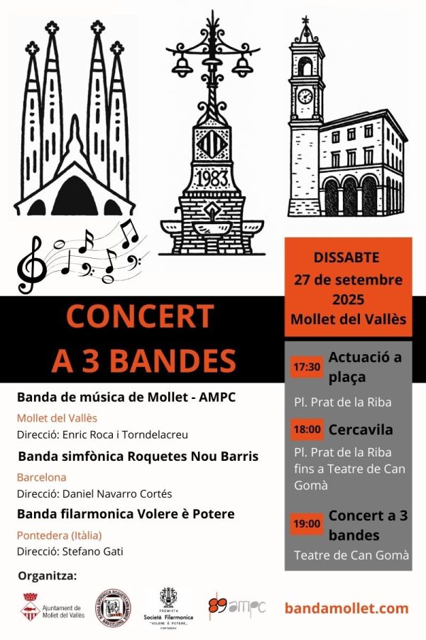 Cartell concert 3 bandes 2025