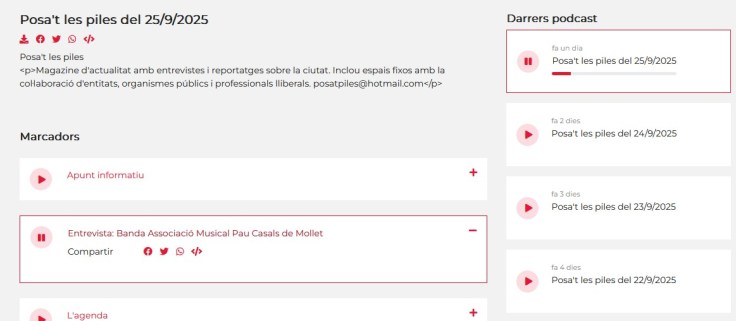 Radio posa't les piles concert 3 bandes mollet 2025