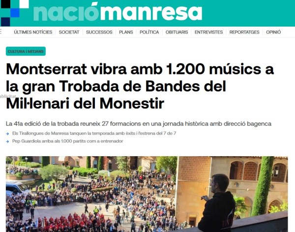 Article de nació digital trobada bandes Montserrat 2025
