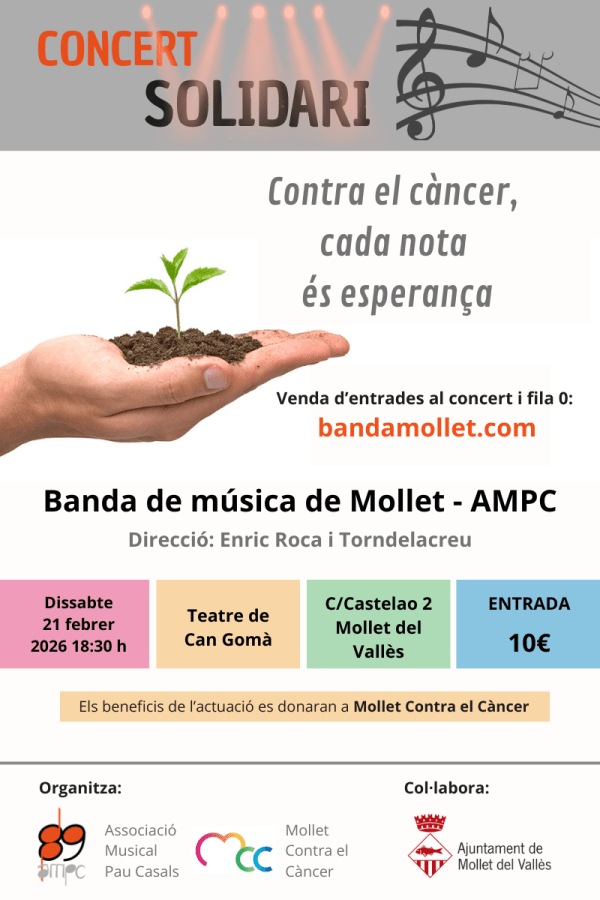 Concert Mollet contra el cancer 2026
